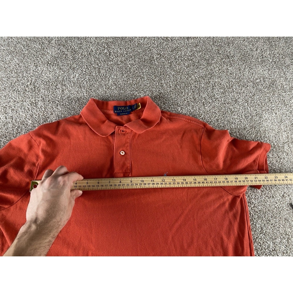 Polo Ralph Lauren Classic Fit Solid Light Red Polo Mens L Blue Pony Preppy Work - Picture 6 of 8